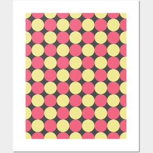 Pink and Yellow Circle Seamless Pattern 001#001 Posters and Art